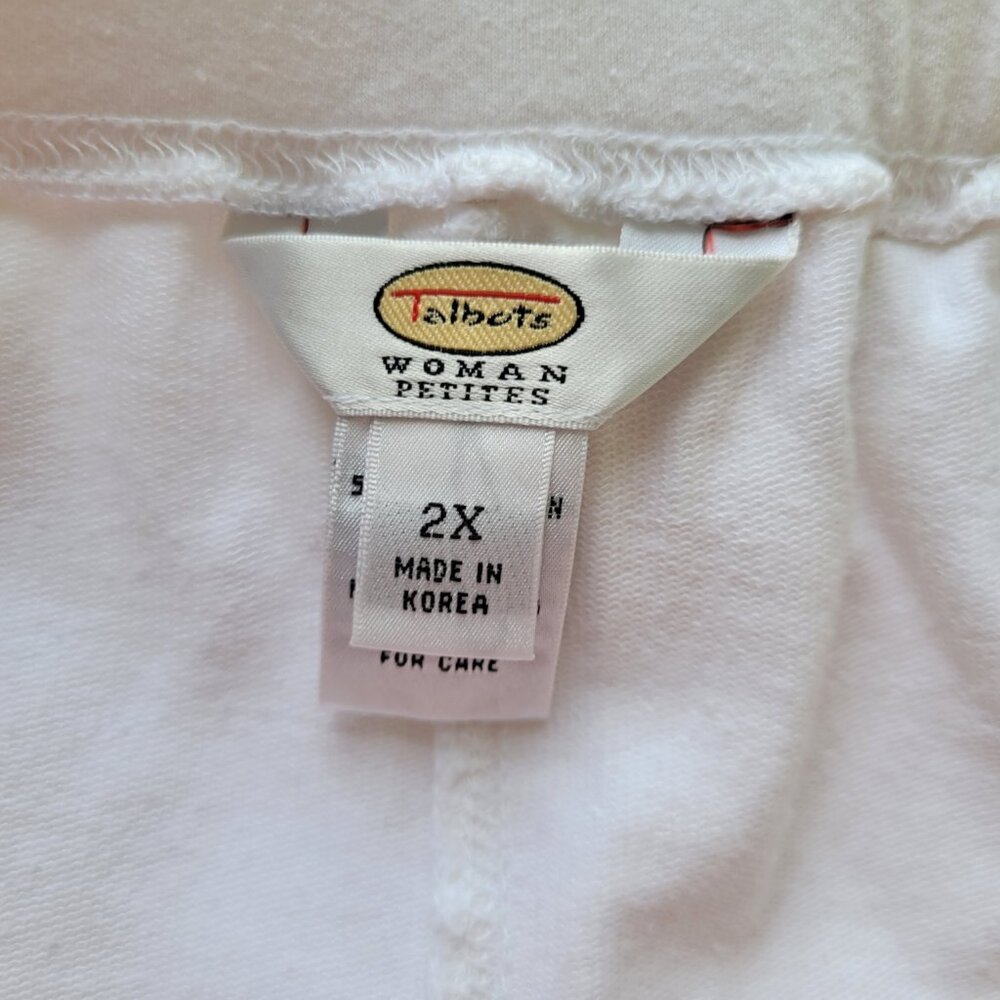 Talbots Women's 2X Plus White A-Line Skirt Mini Cotton Blend Pull-On WHI33E - Picture 7 of 9
